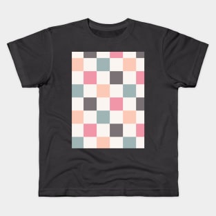 Summer Checkerboard Pattern Retro Vintage Kids T-Shirt